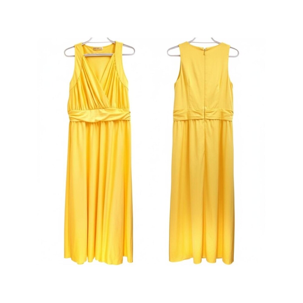 Roni Nicole Yellow Maxi Dress Sleeveless Empire Waist Flowy